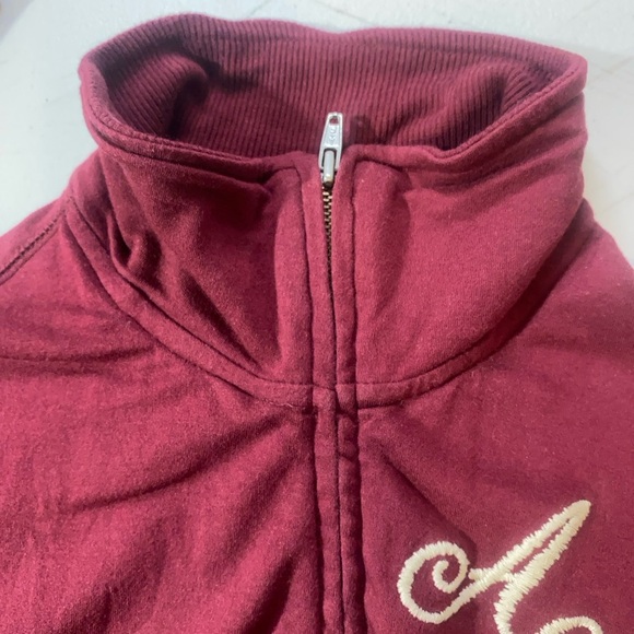 Vintage Abercrombie & Fitch Maroon Full Zip Hoodie Women’s L A&F Crest Y2K Style - Picture 11 of 11